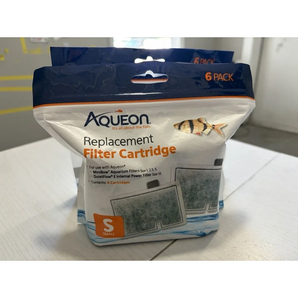 Two 6 pack ActivatedCarbon Aquarium Filter Cartridges NSF Certified, Compact Fit
